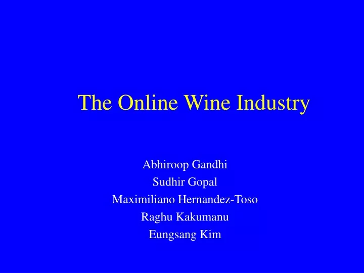 the online wine industry