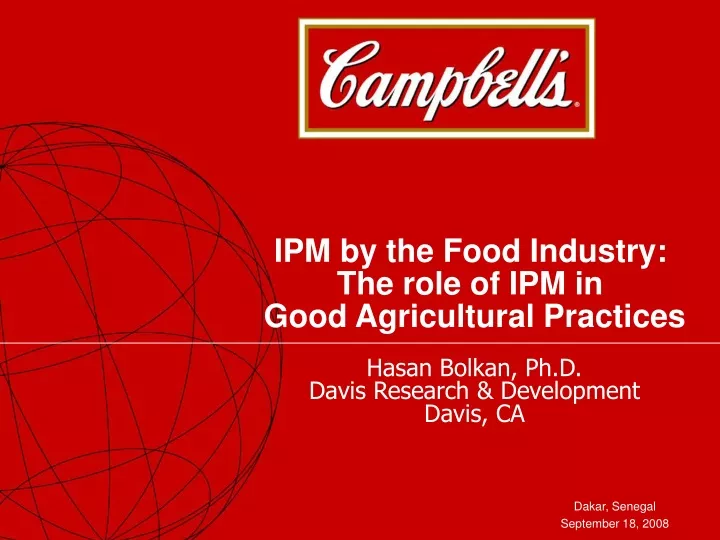 ipm by the food industry the role of ipm in good