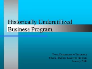 Historically Underutilized Business Program