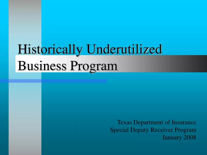 historically underutilized business program