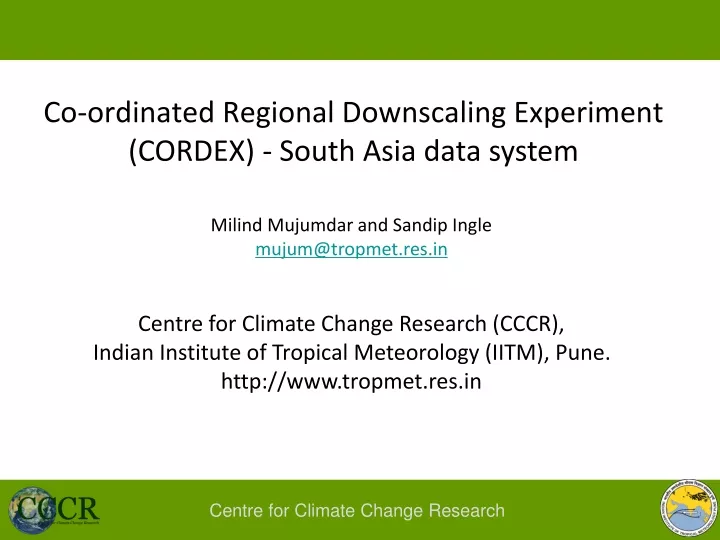 co ordinated regional downscaling experiment