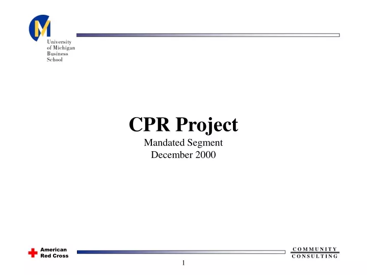 cpr project mandated segment december 2000