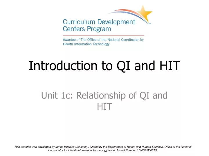 introduction to qi and hit