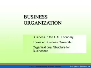 Business in the U.S. Economy 	Forms of Business Ownership