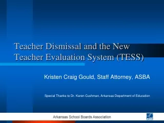 Teacher Dismissal and the New Teacher Evaluation System (TESS)