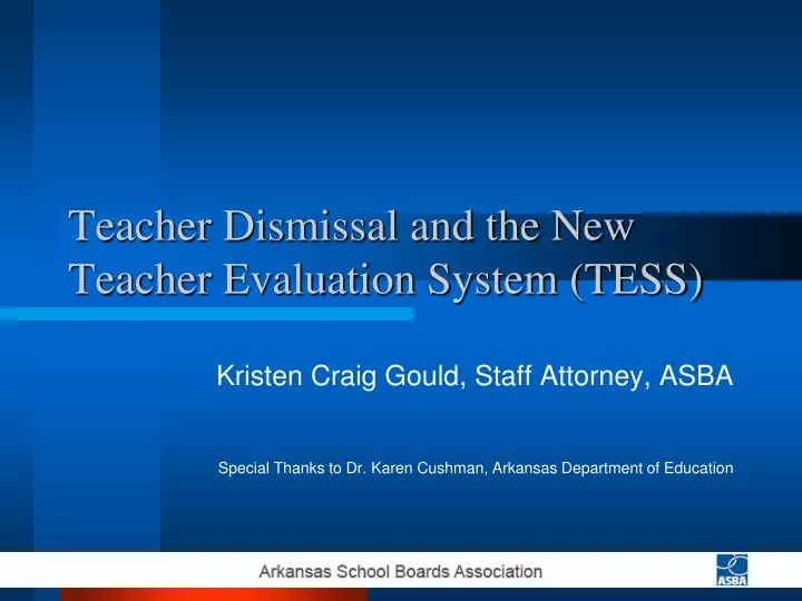 teacher dismissal and the new teacher evaluation system tess