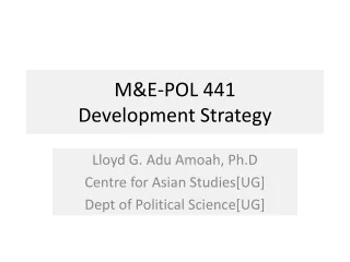 M&amp;E-POL 441 Development Strategy