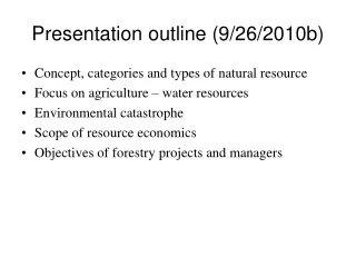 Presentation outline (9/26/2010b)