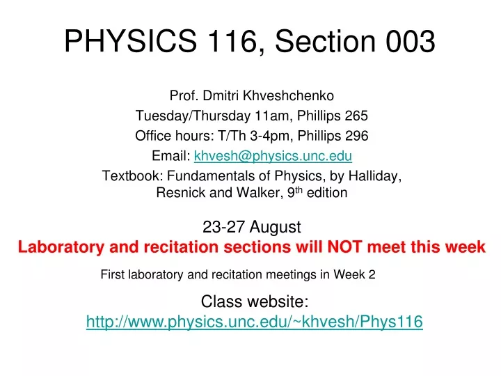 physics 116 section 003