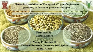 Genomic translations of Fenugreek ( Trigonella foenum-graecum ) to derive its proteomic  insights