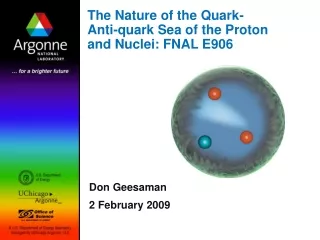 The Nature of the Quark- Anti-quark Sea of the Proton and Nuclei: FNAL E906