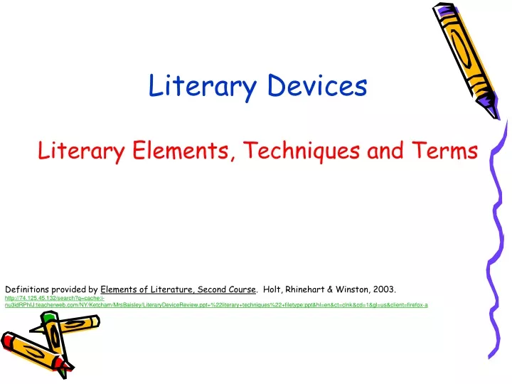 literary devices literary elements techniques and terms