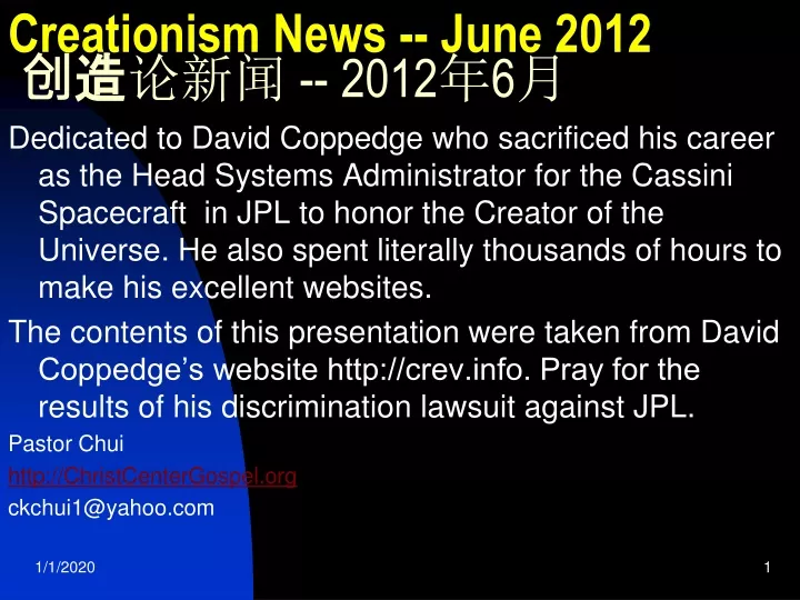 creationism news june 2012 2012 6