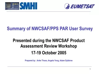 Summary of NWCSAF/PPS PAR User Survey