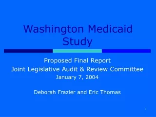 Washington Medicaid Study