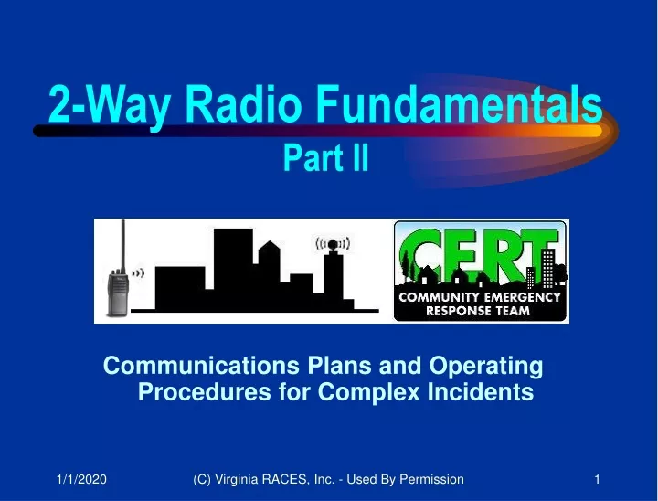communications plans and operating procedures