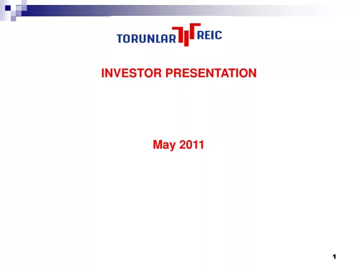investor presentation may 2011