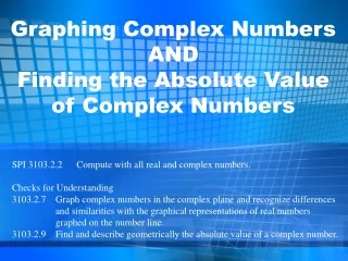 Graphing Complex Numbers AND Finding the Absolute Value of Complex Numbers
