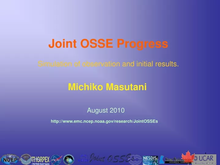 joint osse progress simulation of observation