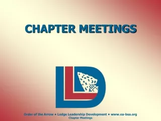 CHAPTER MEETINGS