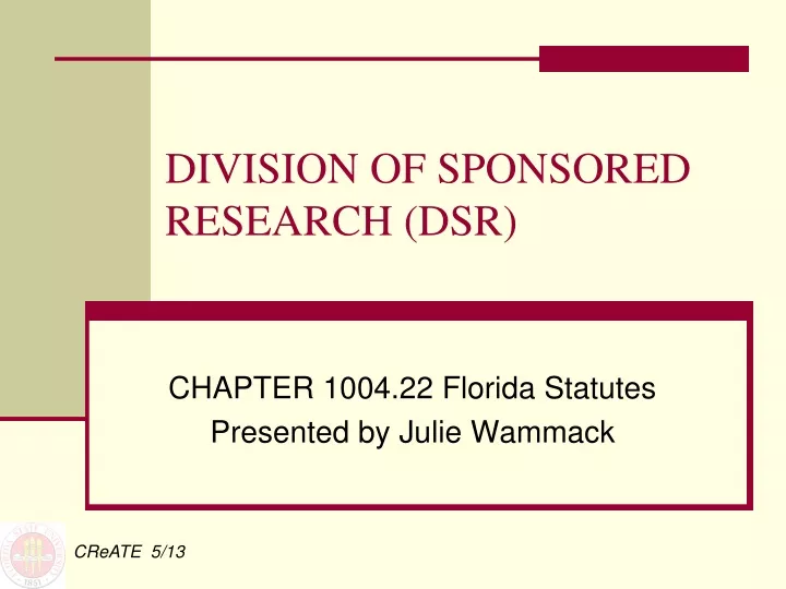 division of sponsored research dsr