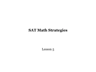 SAT Math Strategies