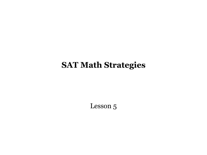 sat math strategies