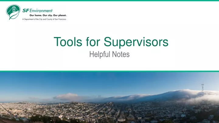tools for supervisors