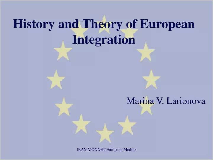 history and theory of european integration