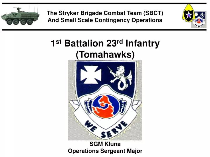 1 st battalion 23 rd infantry tomahawks