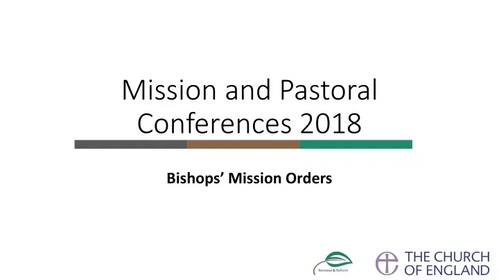 mission and pastoral conferences 2018