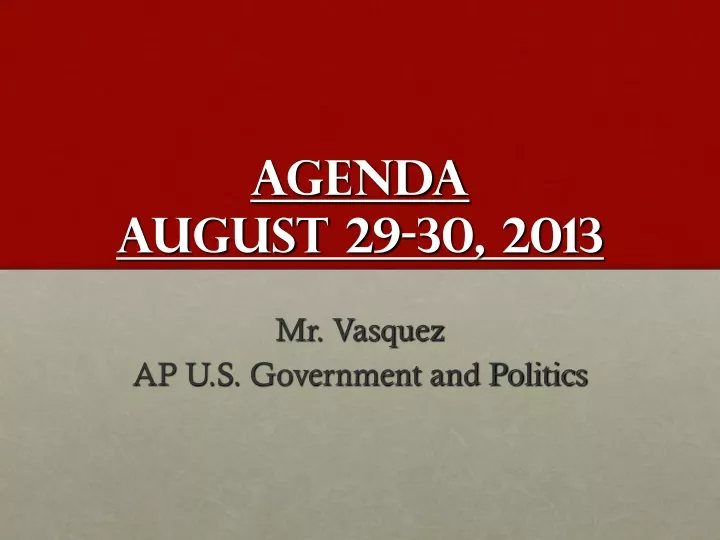 agenda august 29 30 2013