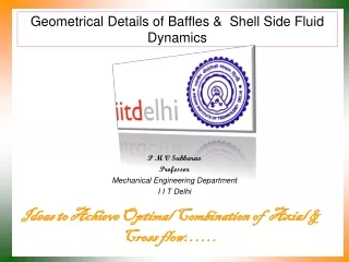 Geometrical Details of Baffles &amp;  Shell Side Fluid Dynamics
