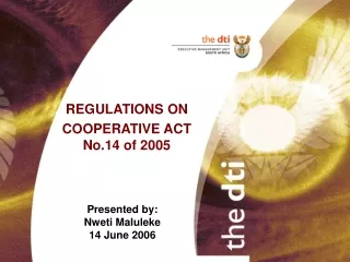 REGULATIONS ON COOPERATIVE ACT No.14 of 2005