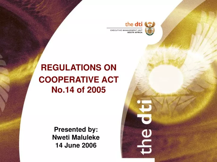 regulations on cooperative act no 14 of 2005
