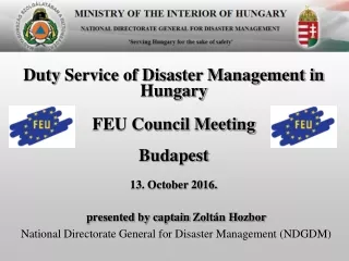 FEU Council Meeting Budapest 13. October 2016.