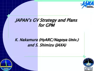 JAPAN’s GV Strategy and Plans  for GPM