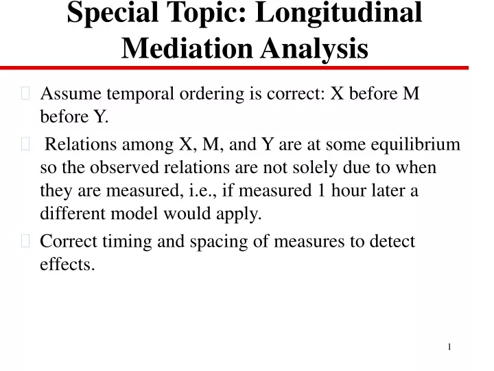 special topic longitudinal mediation analysis