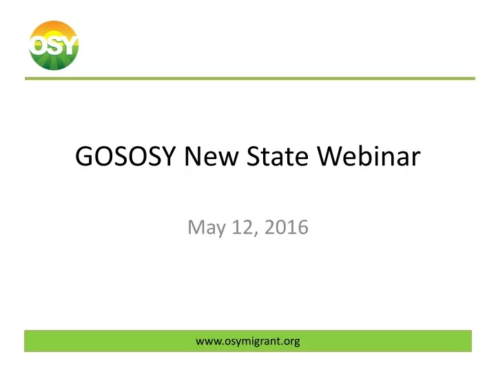 gososy new state webinar