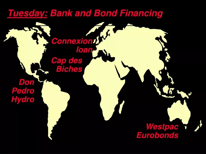 tuesday bank and bond financing