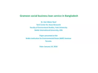 Grameen social business loan service in Bangladesh