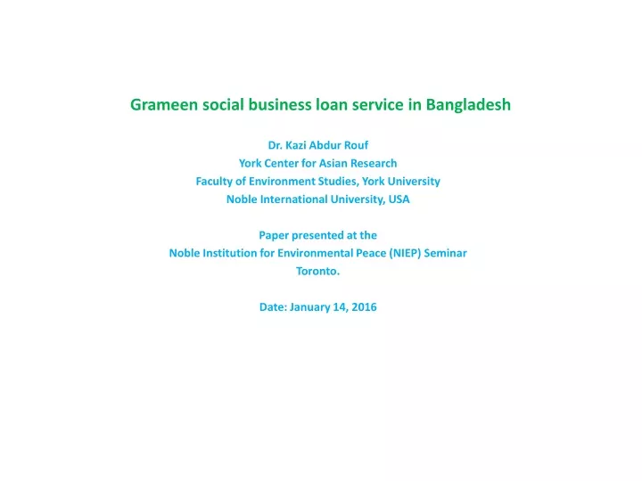 grameen social business loan service in bangladesh