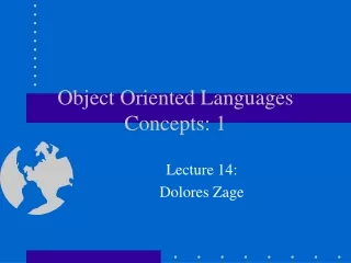 Object Oriented Languages Concepts: 1