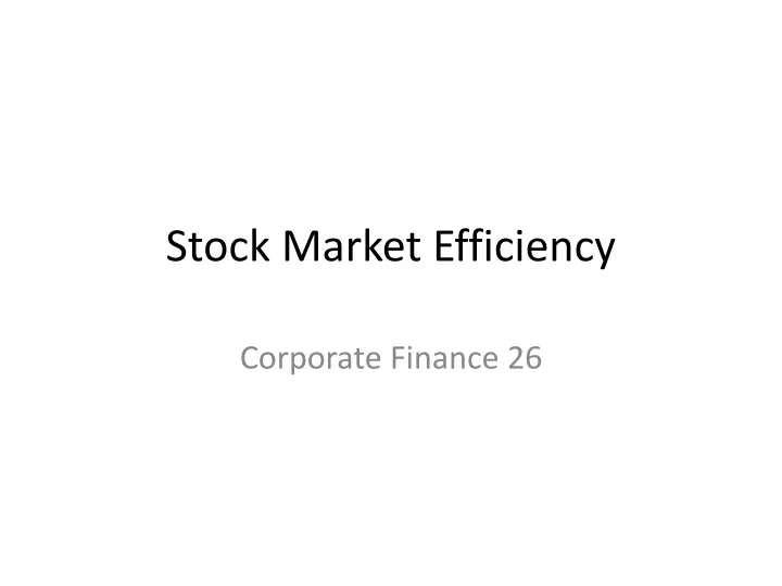 stock market efficiency