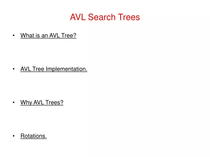 avl search trees