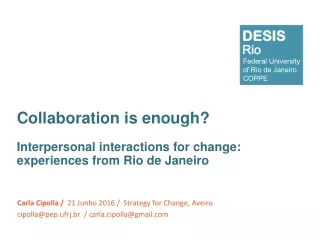Collaboration is enough?