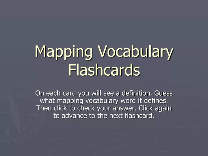 mapping vocabulary flashcards