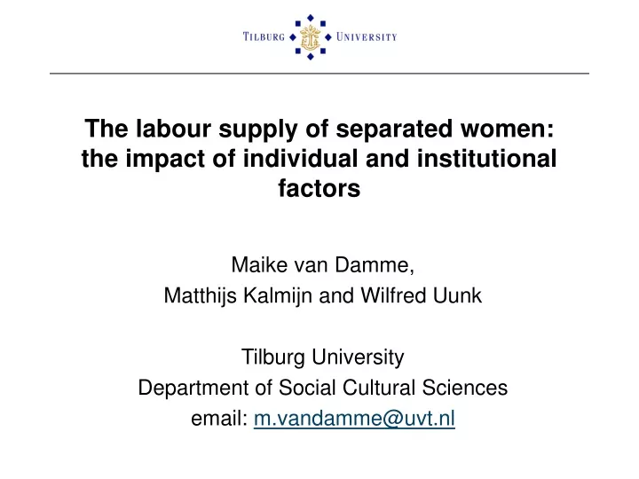 the labour supply of separated women the impact of individual and institutional factors