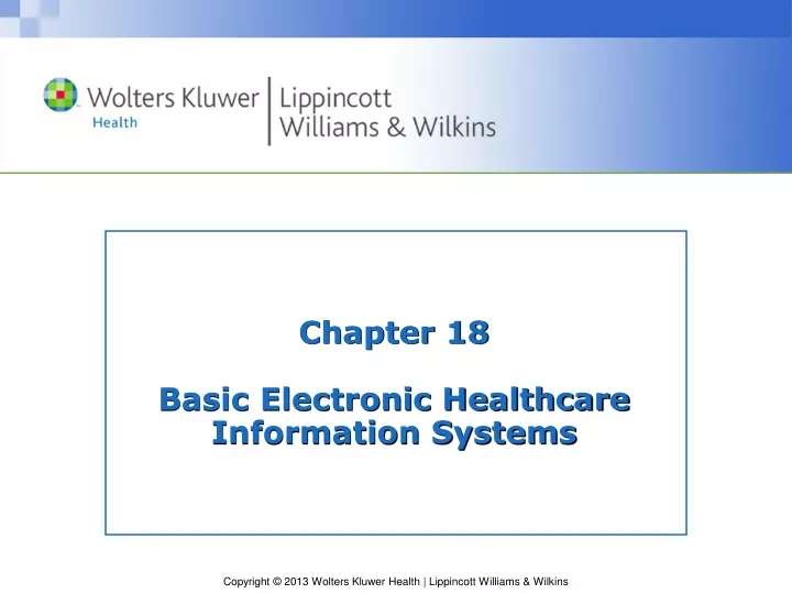 chapter 18 basic electronic healthcare information systems