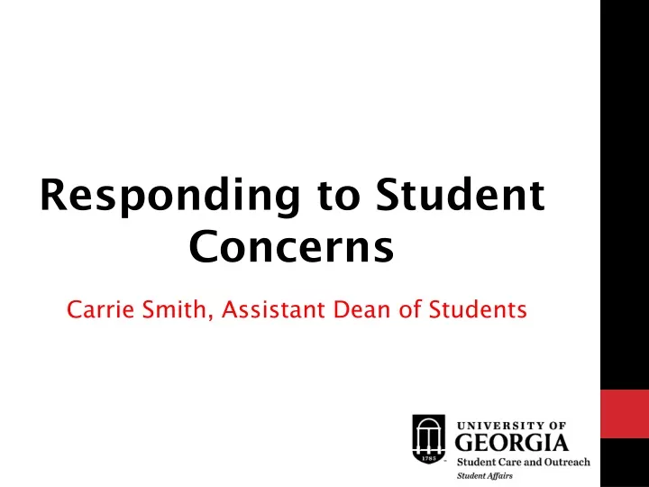 responding to student concerns